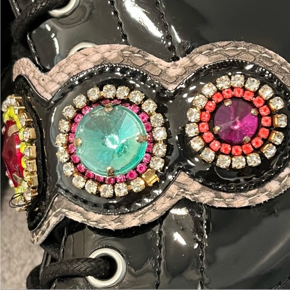 Betsey Johnson Dexter Jeweled Combat Boots | 6.5M - Picture 6 of 7